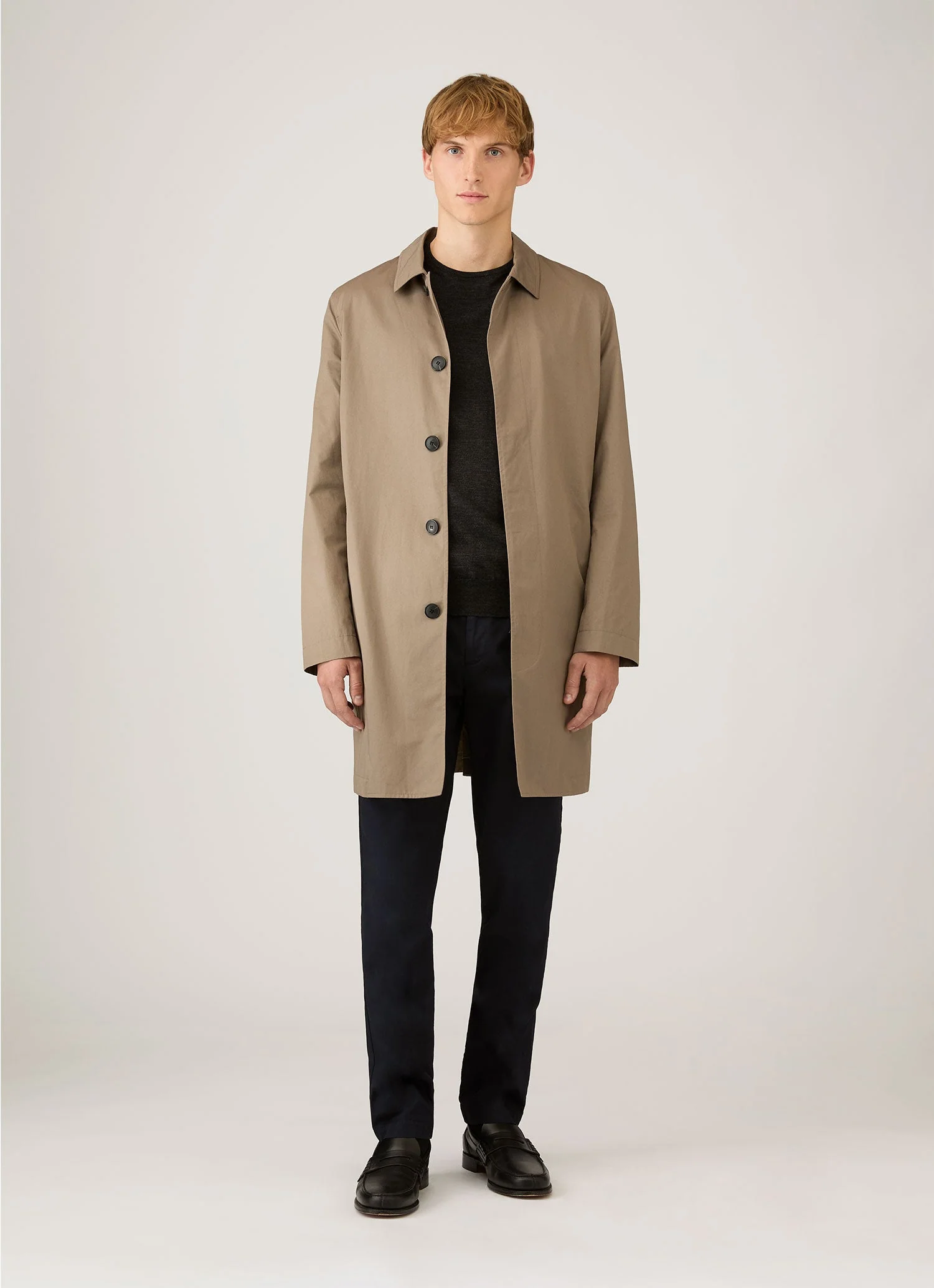 Men's Extra-Fine Merino Crew Neck in Charcoal Melange - Image 3