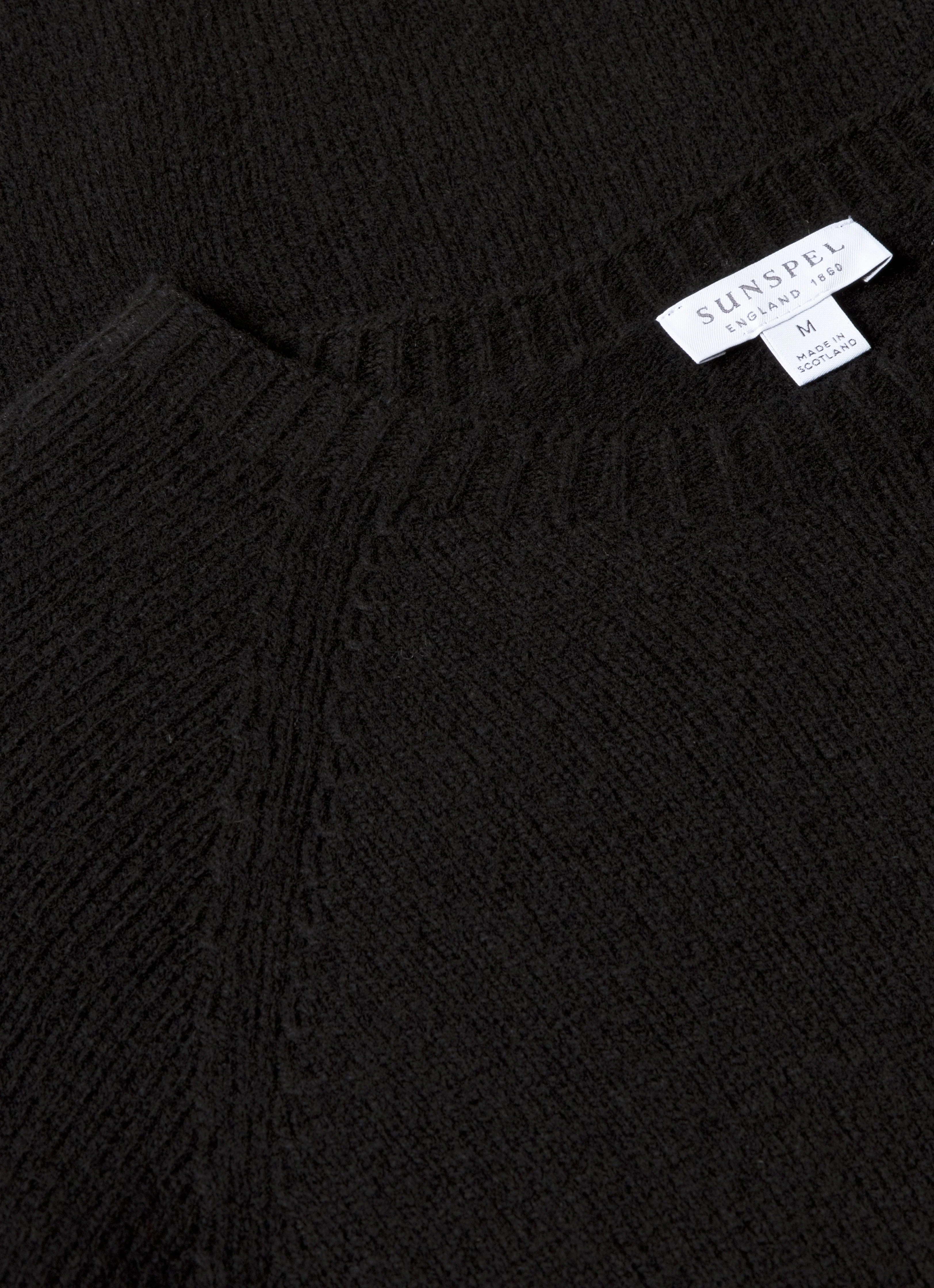 Men's Lambswool Crew Neck Jumper in Black - Image 4