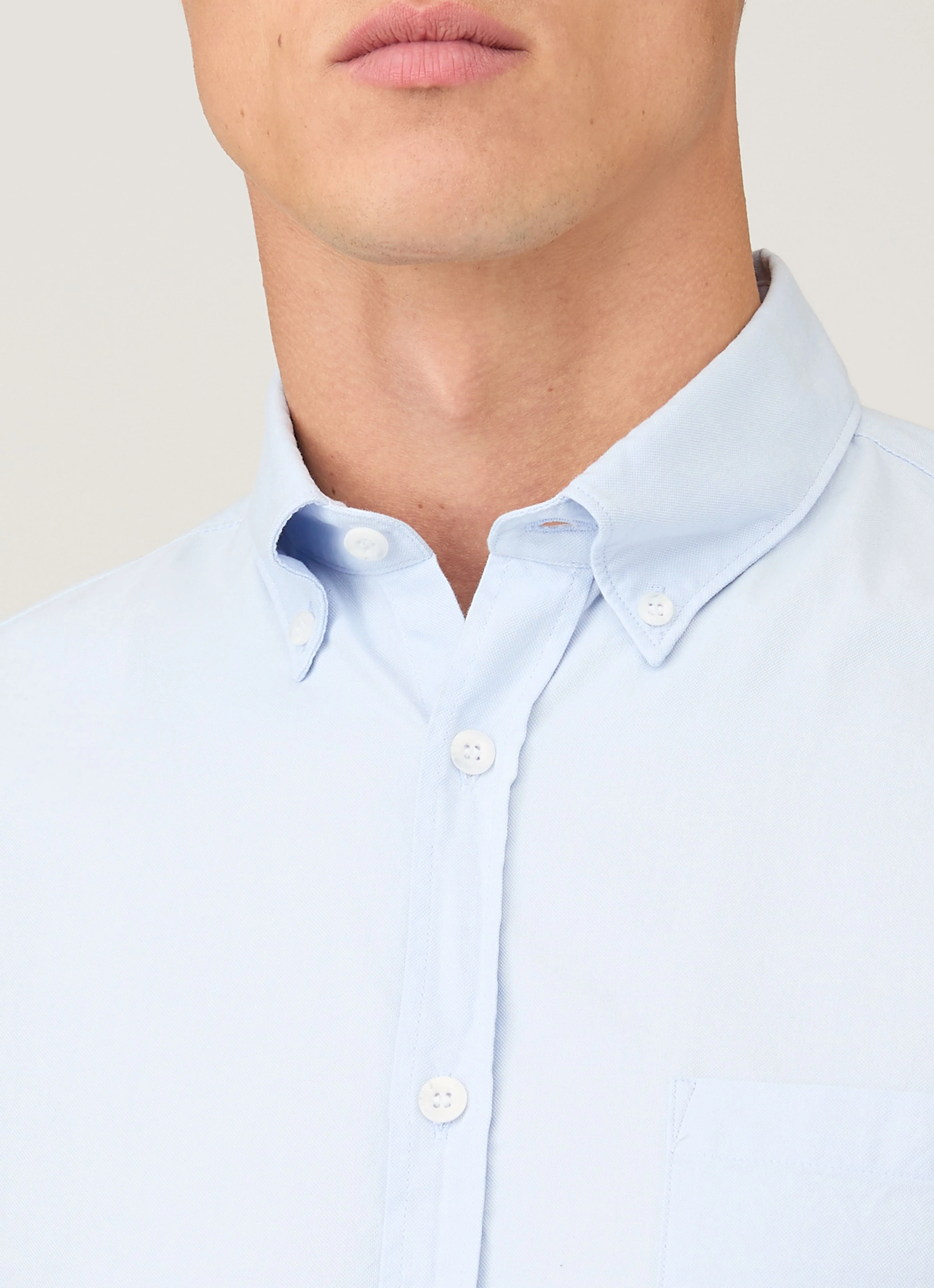 Men's Button Down Oxford Shirt in Light Blue - Image 6