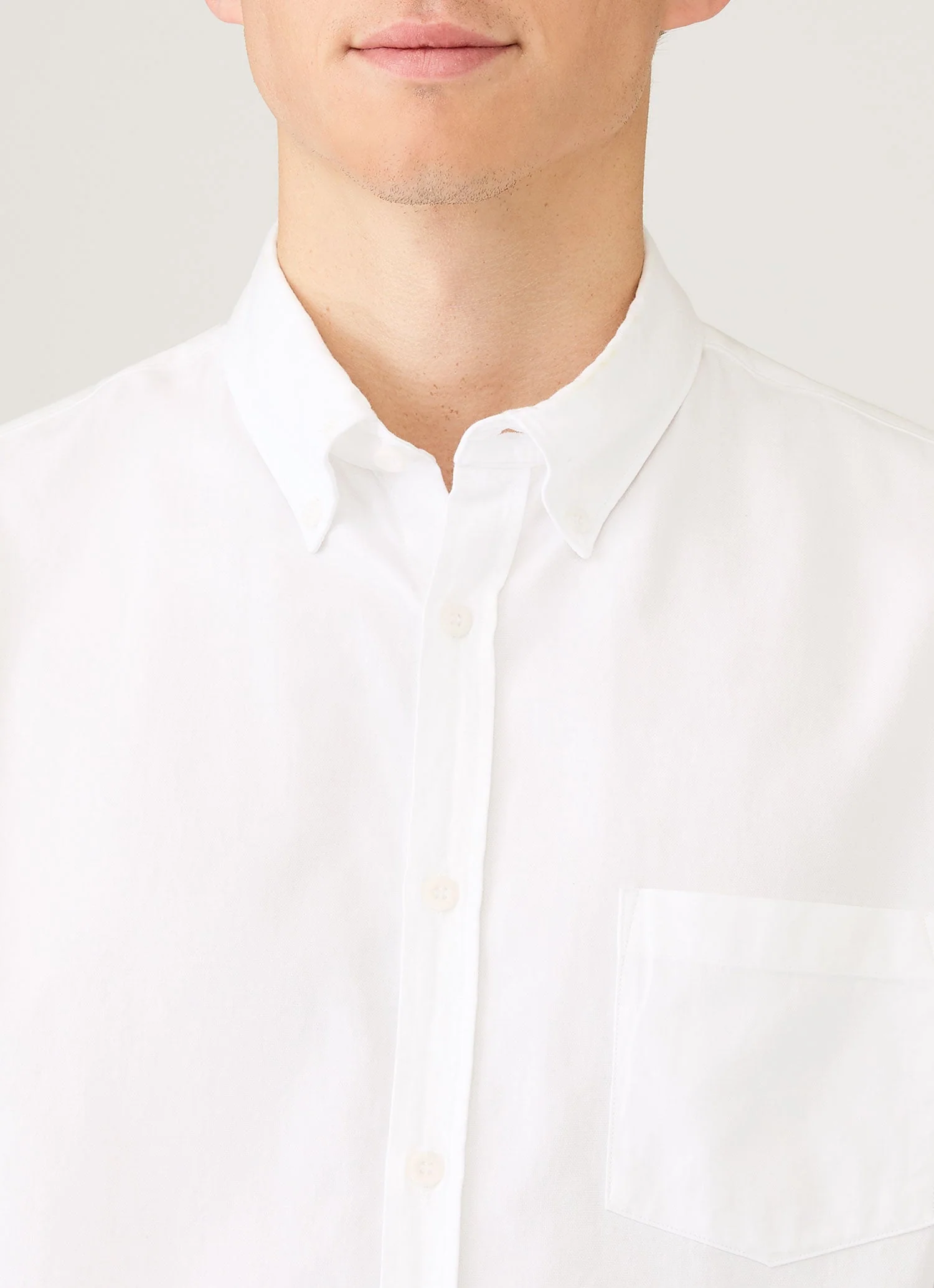Men's Button Down Oxford Shirt in White - Image 6