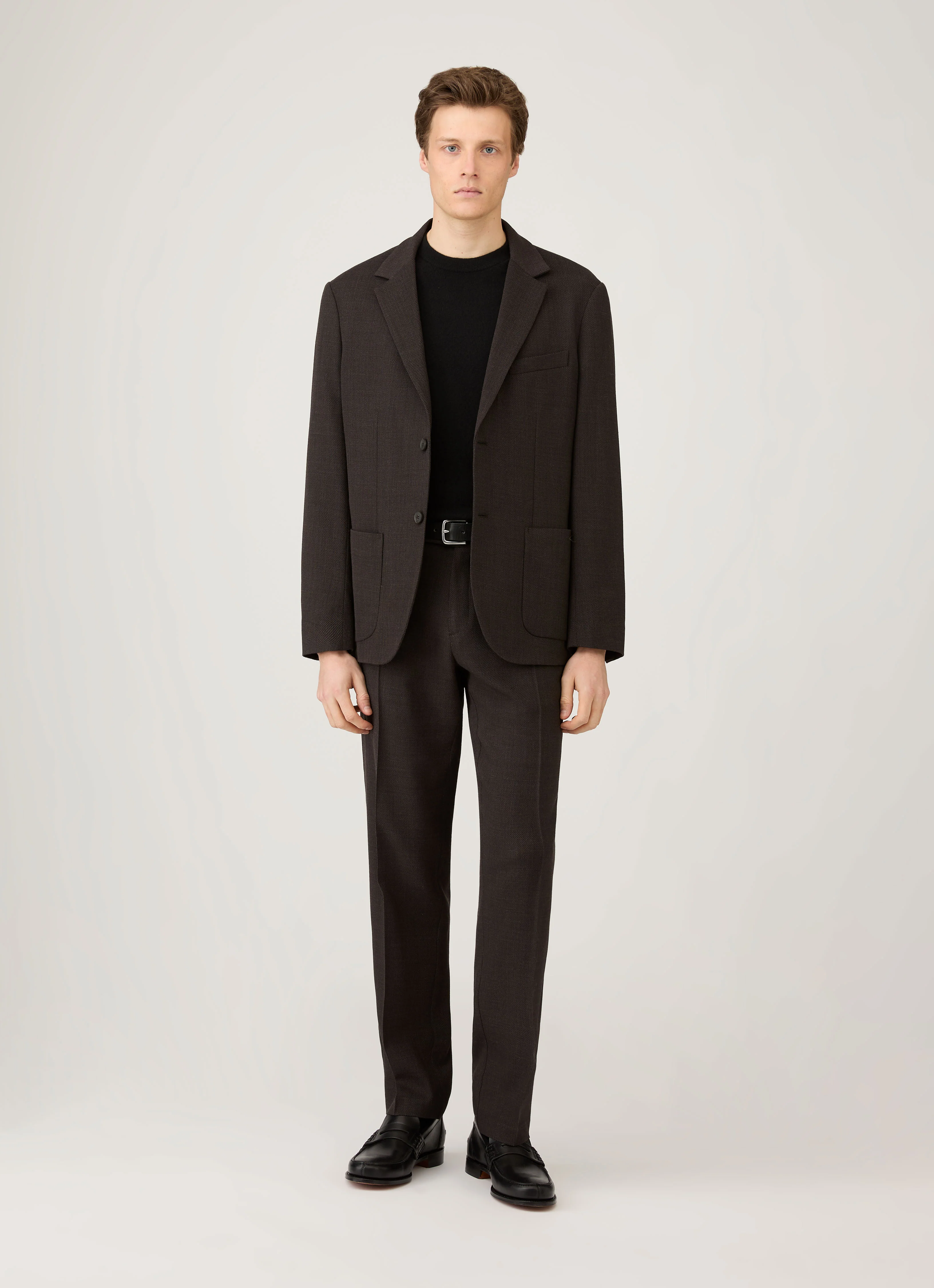 Men's Cashmere Crew Neck Jumper in Black - Image 3