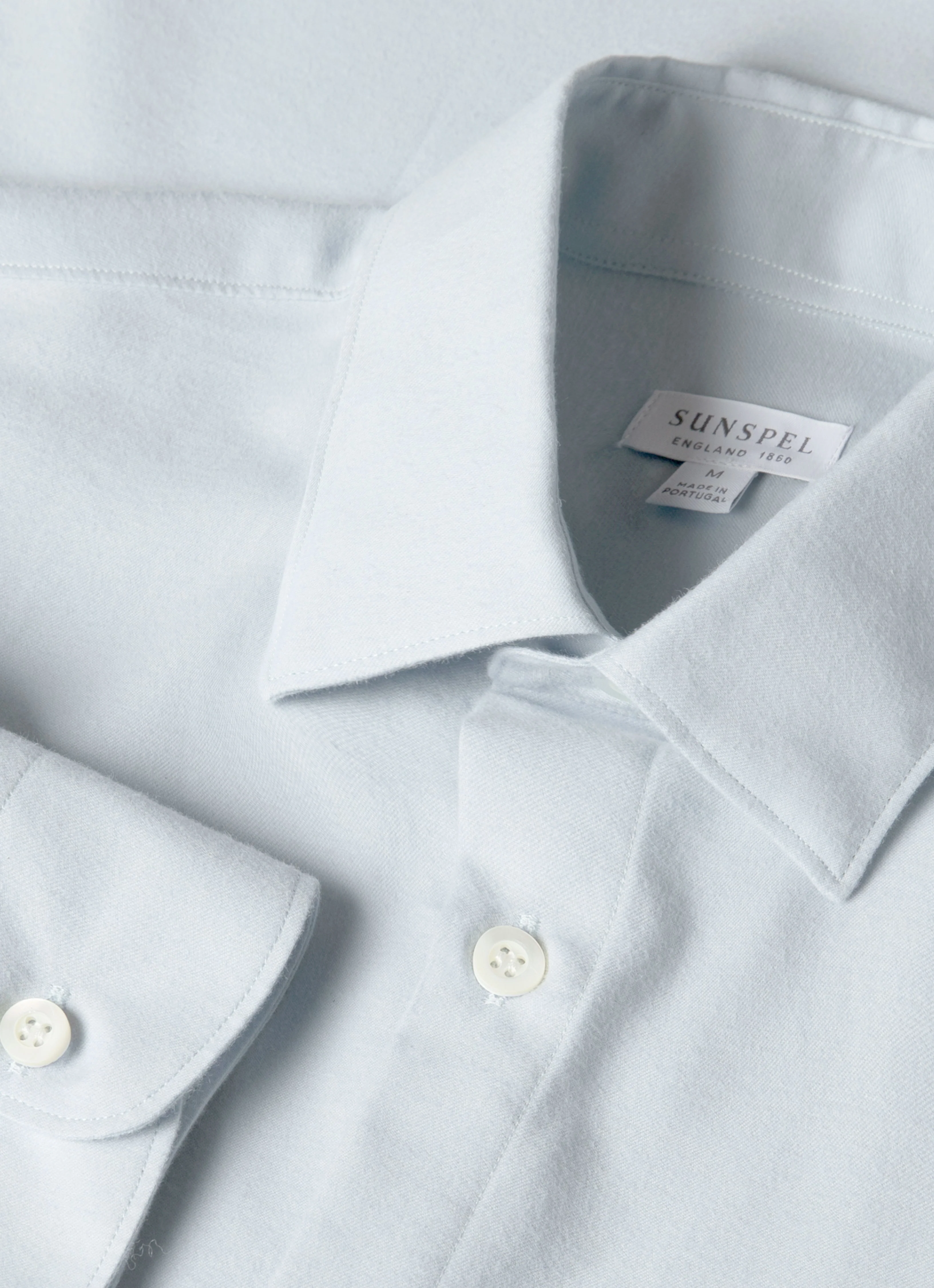 Men's Cotton Cashmere Shirt in Light Blue - Image 4