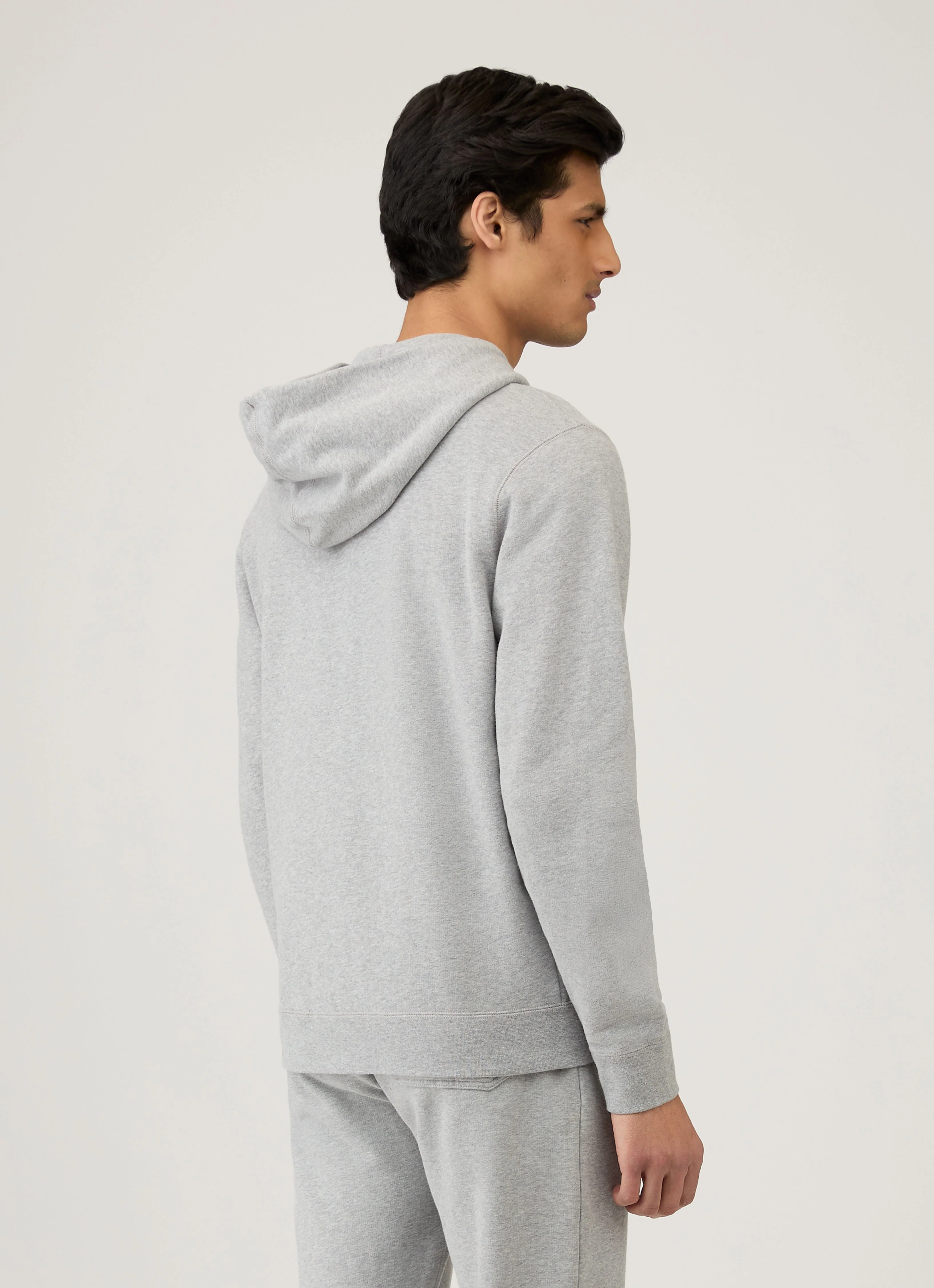 Men's Loopback Zip Hoodie in Grey Melange - Image 5
