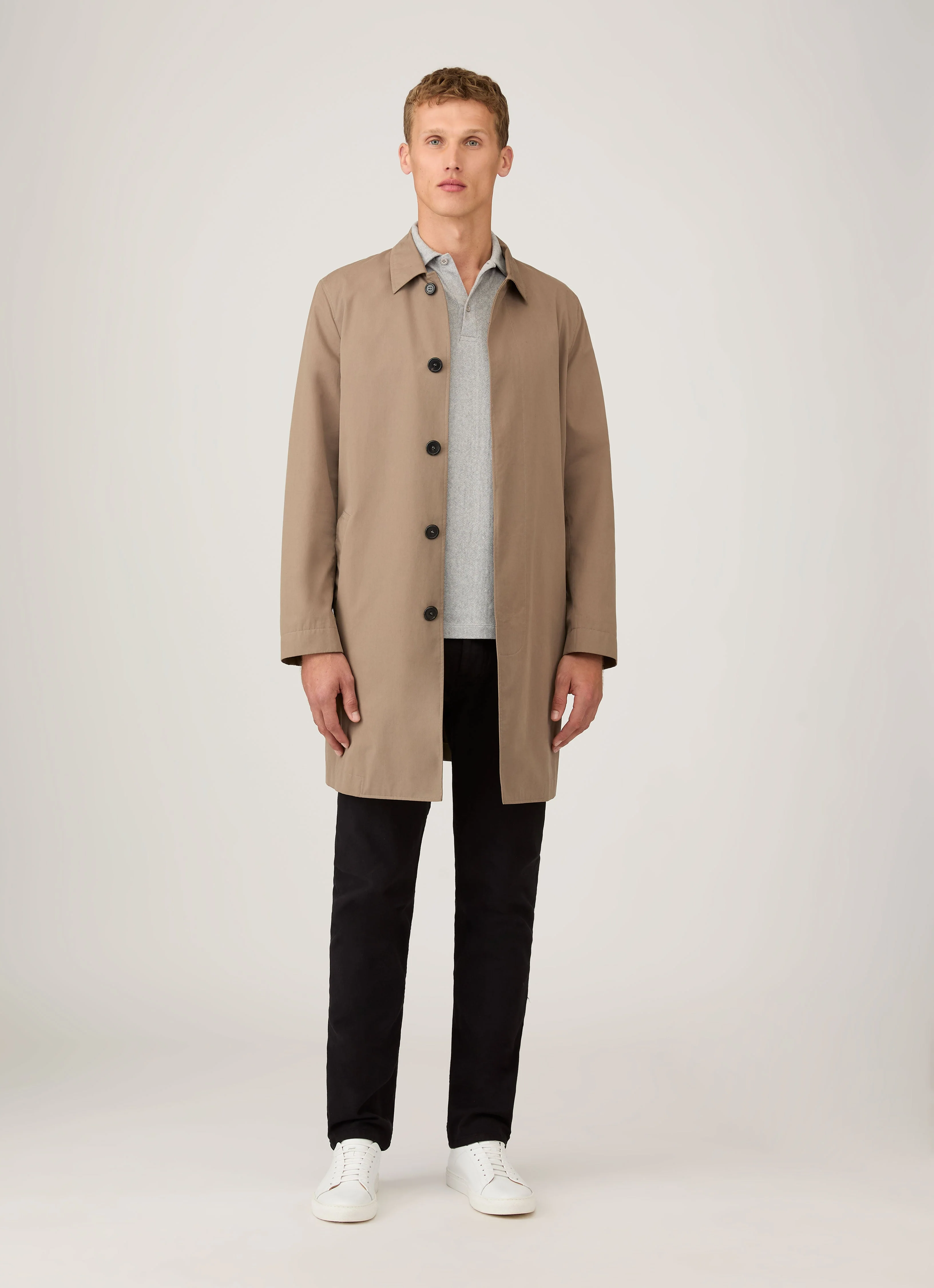 Men's Riviera Polo Shirt in Grey Melange - Image 3