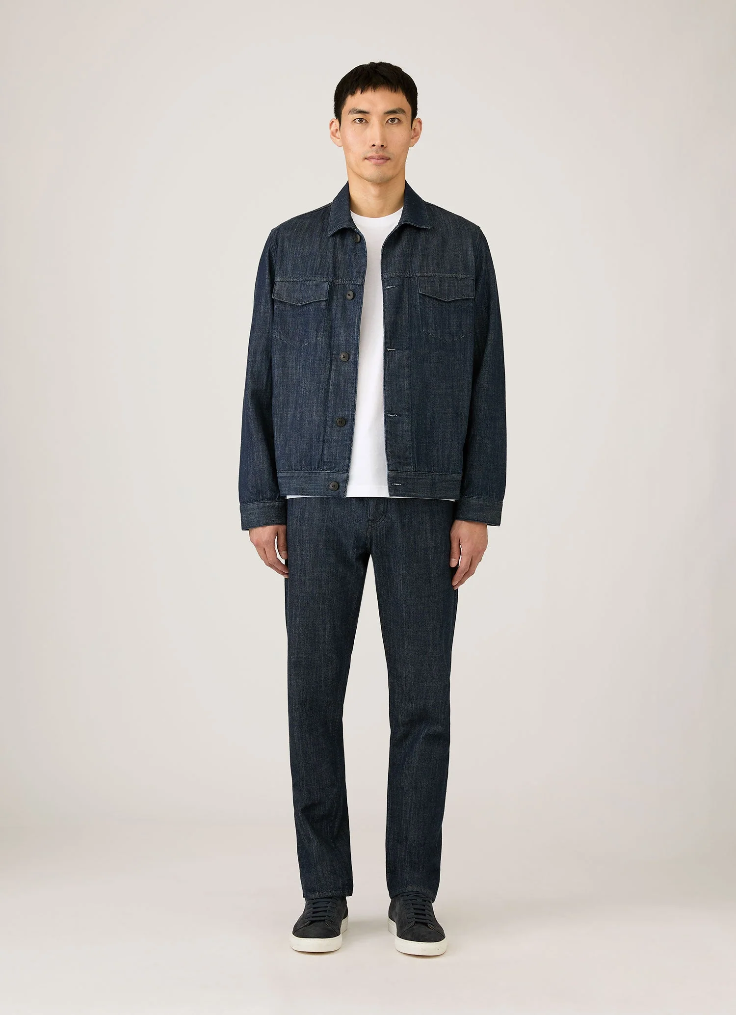 Men's Japanese Denim Jacket in Rinse Wash Denim - Image 3