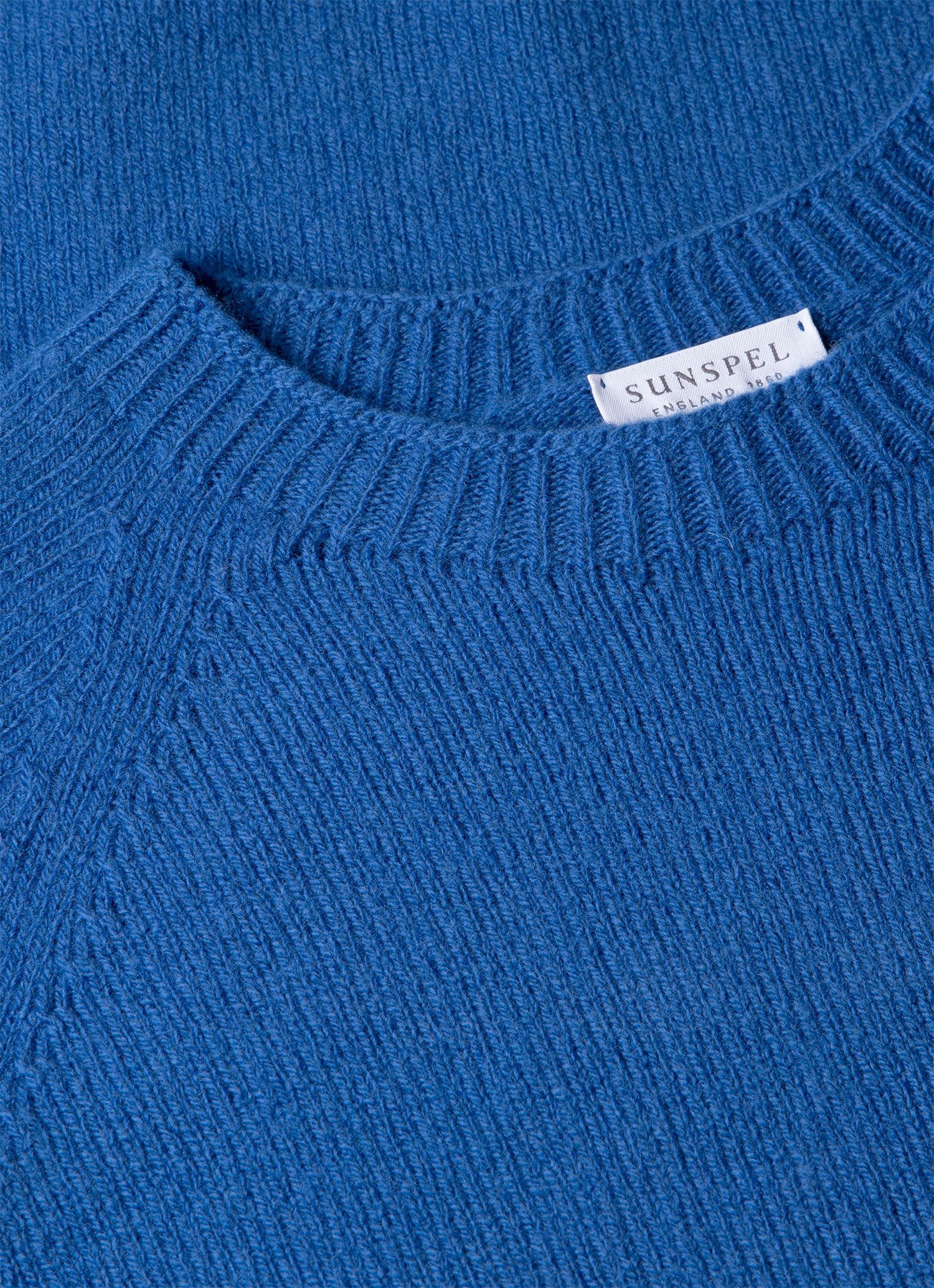 Men's Lambswool Crew Neck Jumper in Cobalt - Image 4