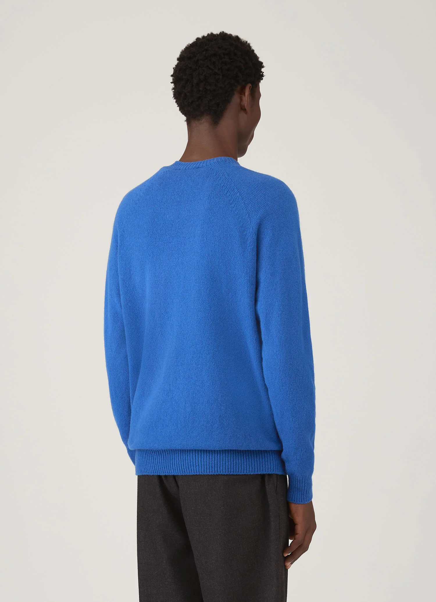 Men's Lambswool Crew Neck Jumper in Cobalt - Image 5