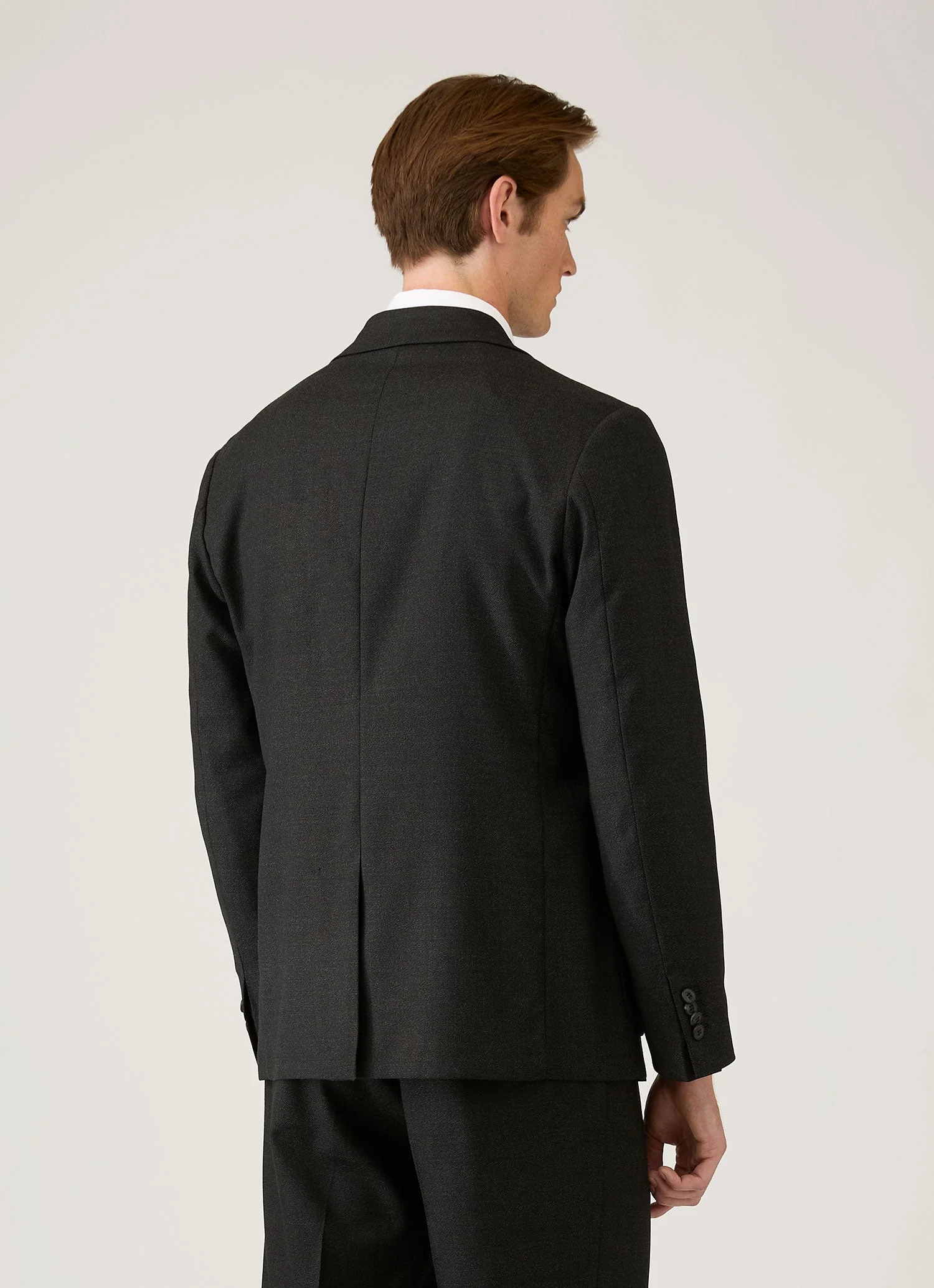Men's Lightweight Travel Wool Blazer in Dark Charcoal Melange - Image 5