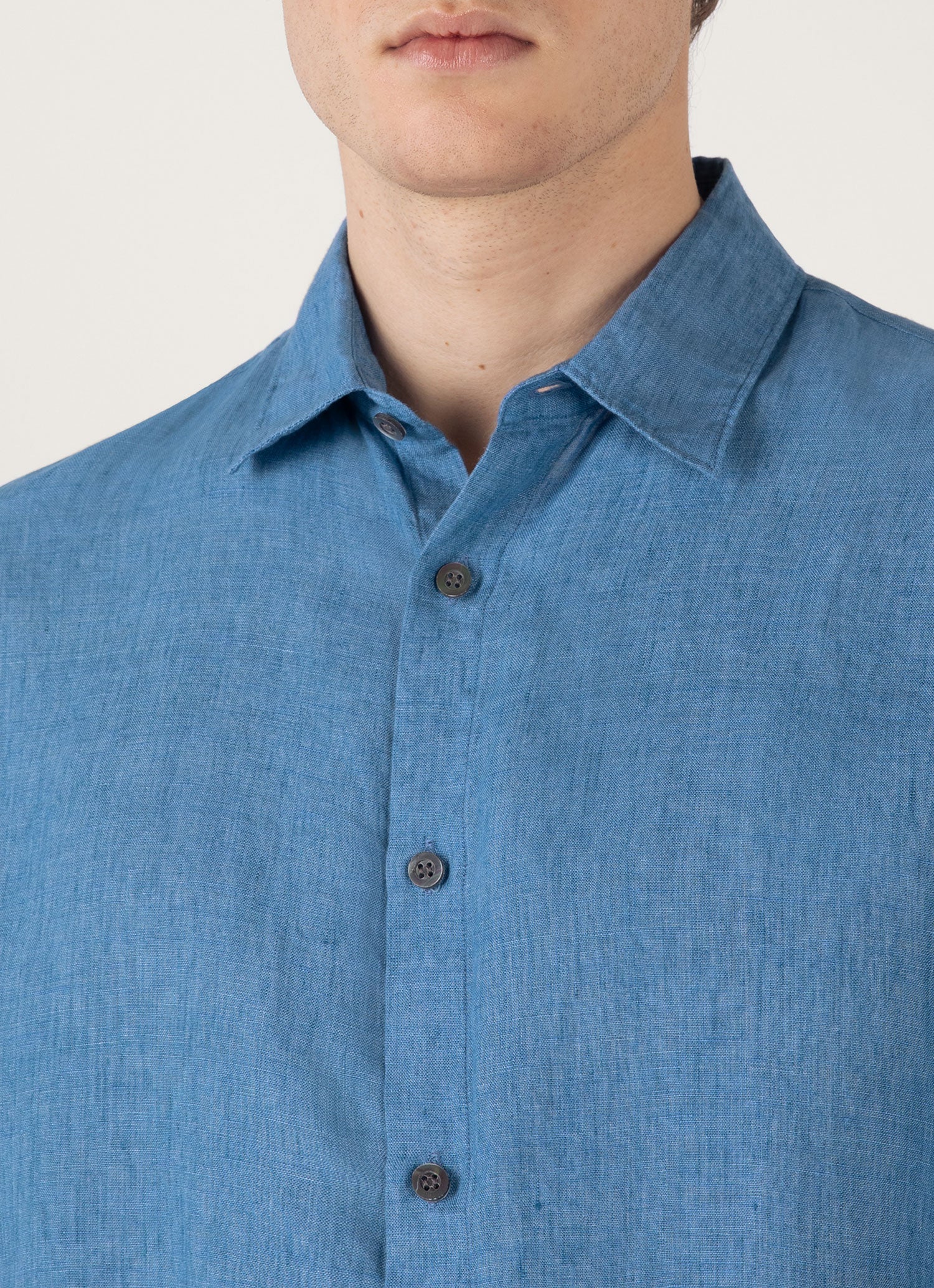 Men's Linen Shirt in Cool Blue - Image 6