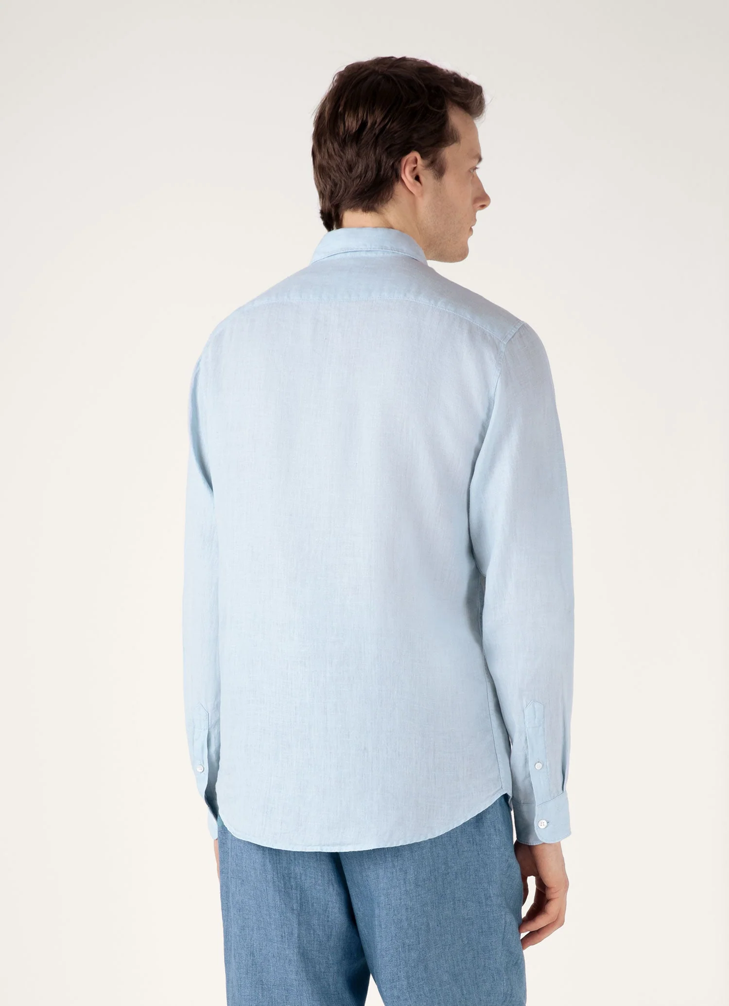 Men's Linen Shirt in Light Blue - Image 5