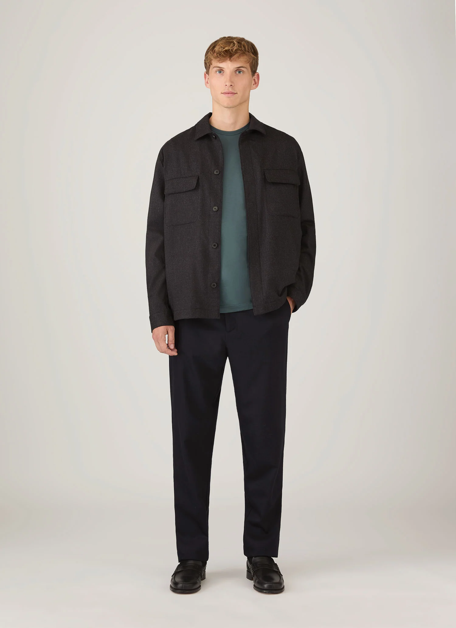 Men's Long Sleeve Classic T-shirt in Dark Petrol - Image 3