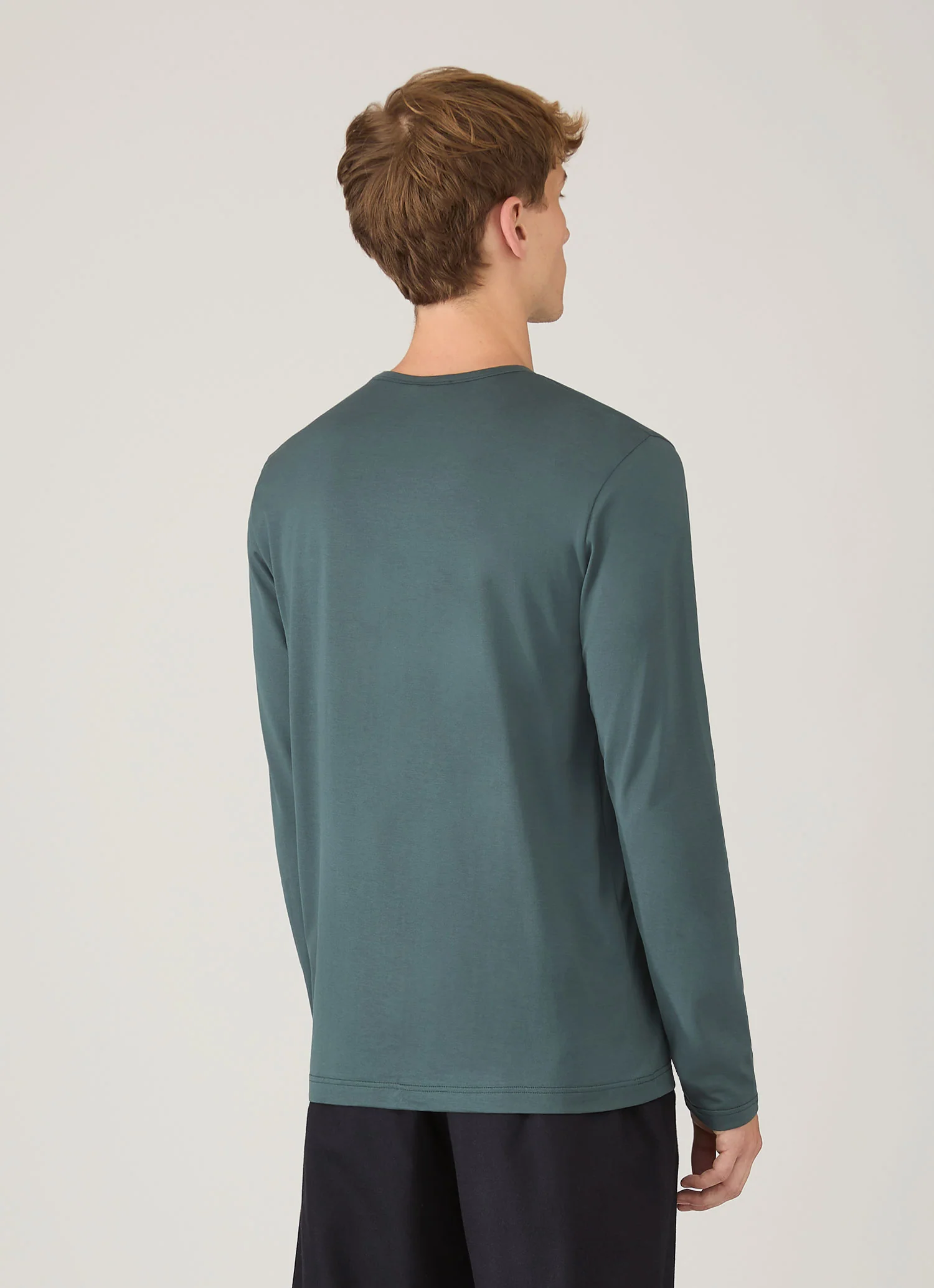 Men's Long Sleeve Classic T-shirt in Dark Petrol - Image 5