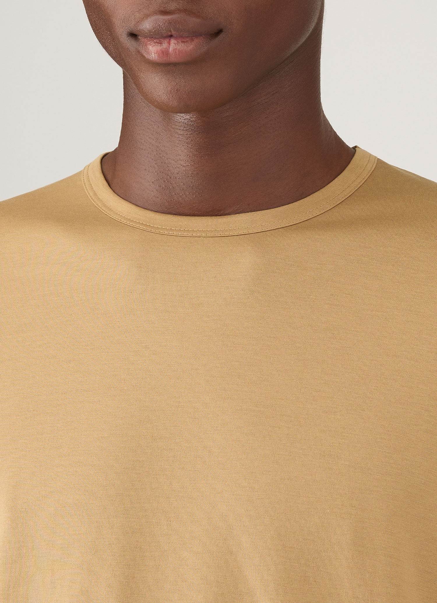 Men's Long Sleeve Classic T-shirt in Tan - Image 6