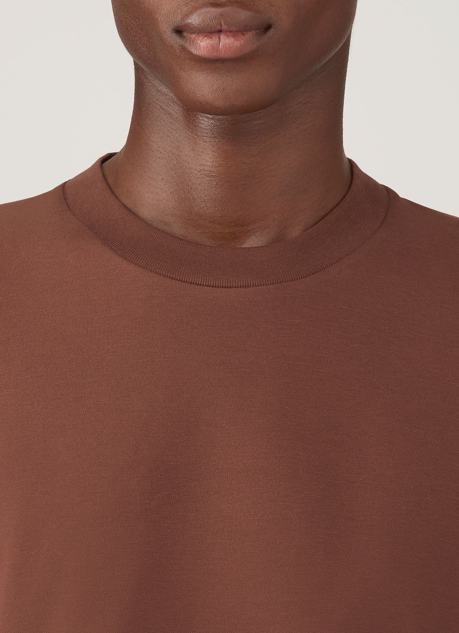 Men's Long Sleeve Heavyweight T-shirt in Conker Brown - Image 6