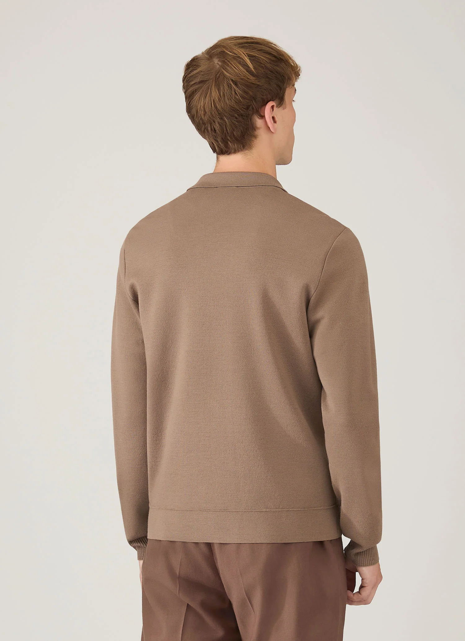 Men's Merino Milano Zip Jacket in Sandstone - Image 5