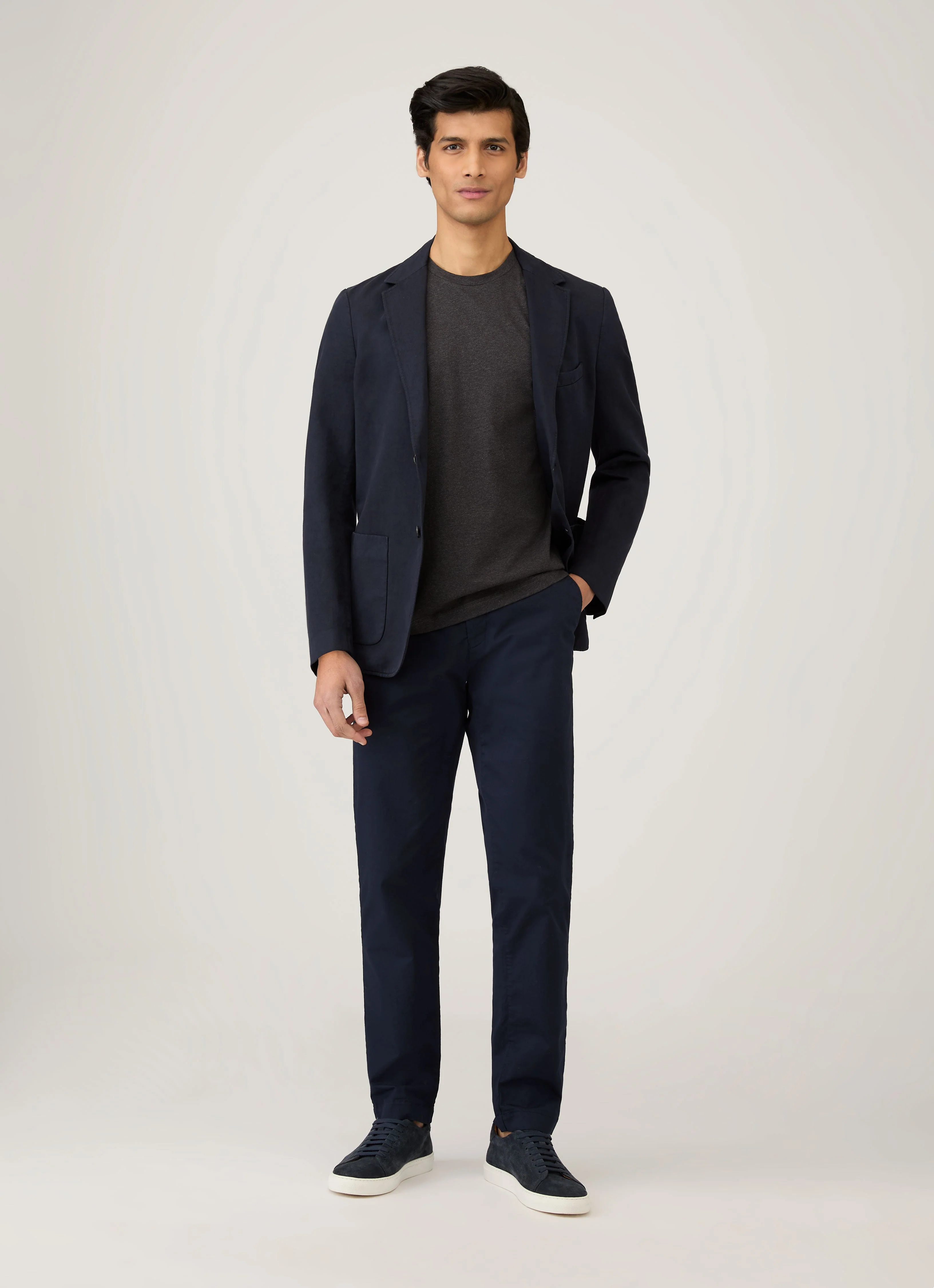 Men's Riviera T-shirt in Charcoal Melange - Image 3