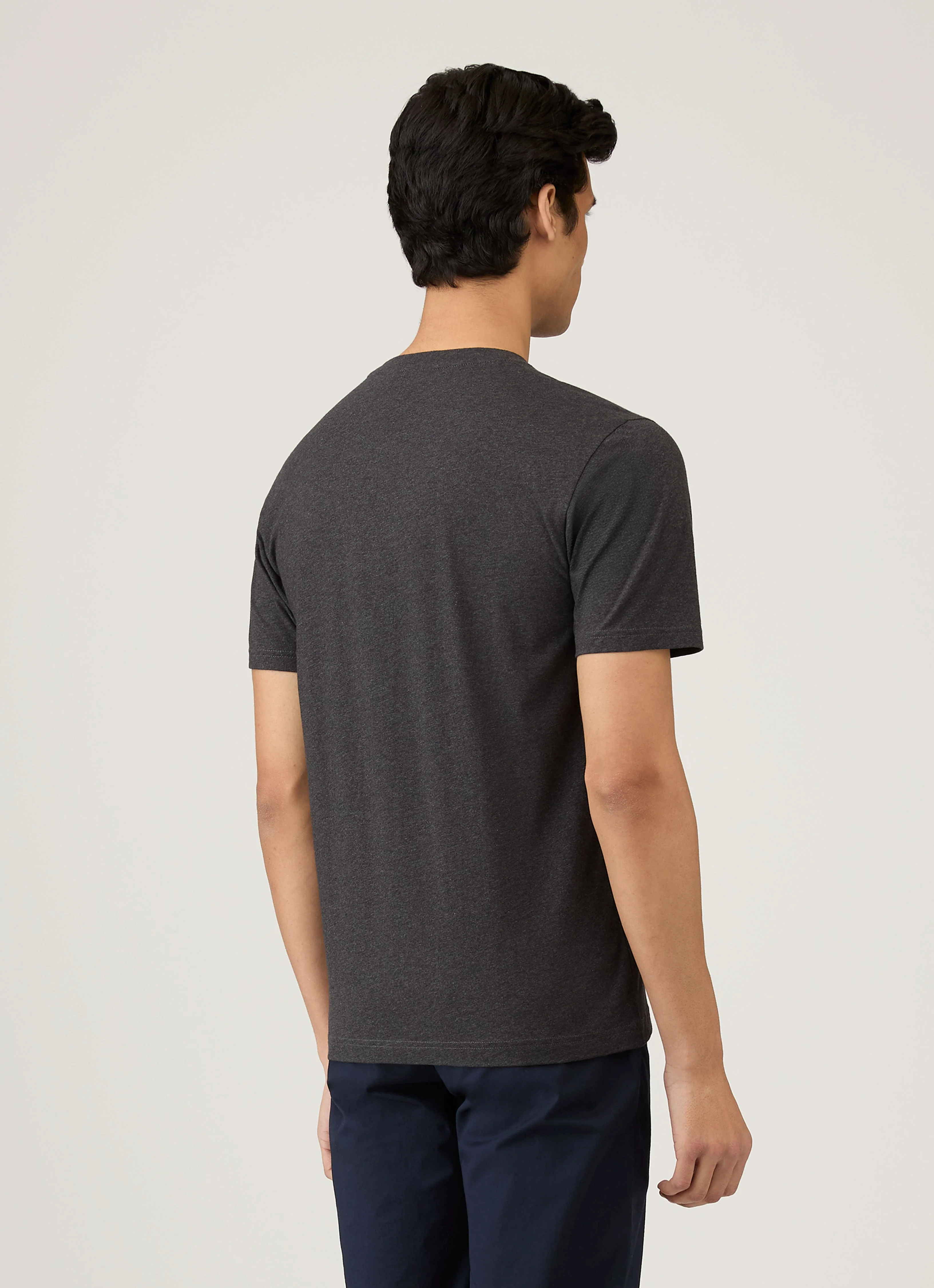 Men's Riviera T-shirt in Charcoal Melange - Image 5