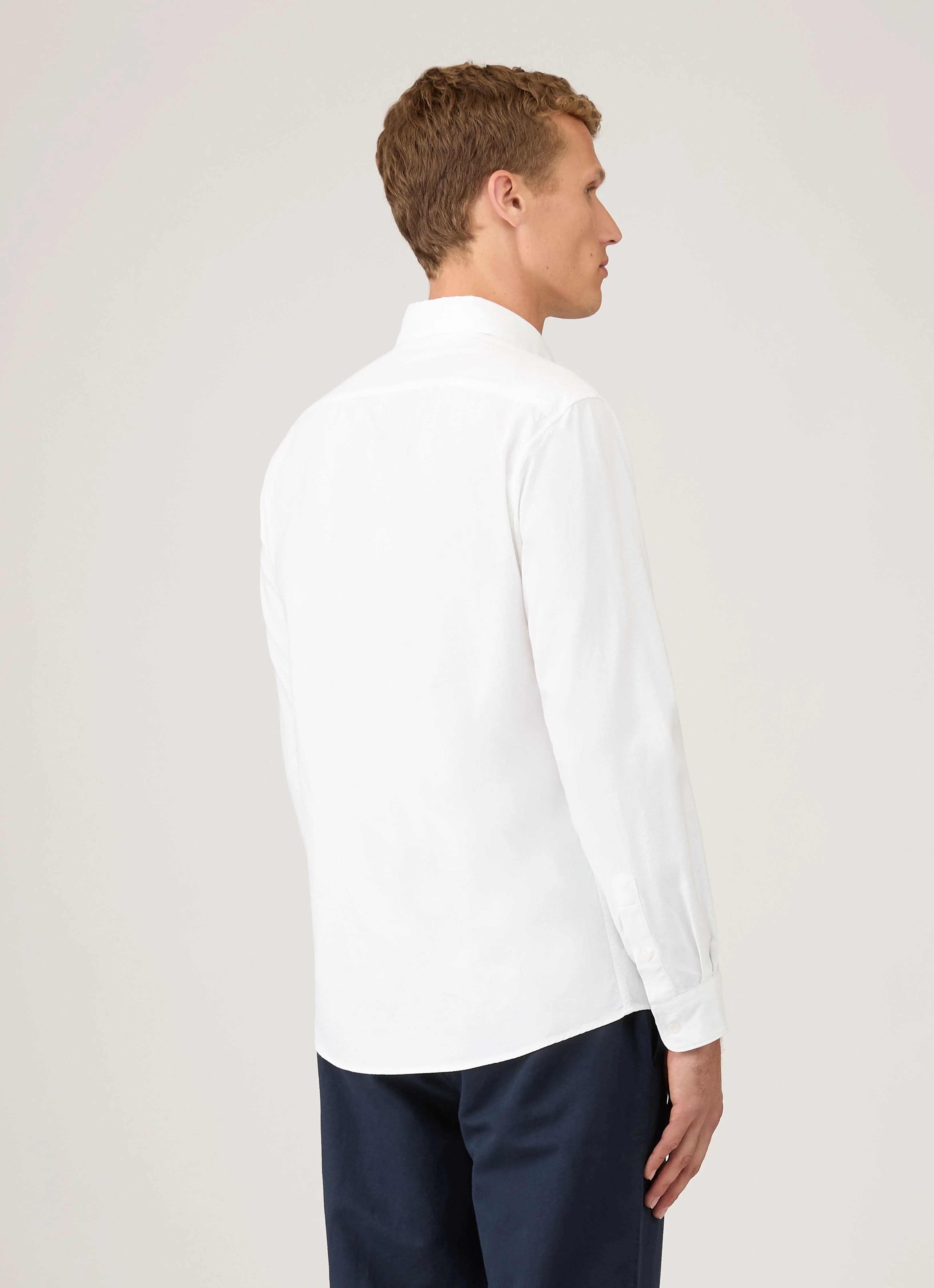 Men's Oxford Shirt in White - Image 5