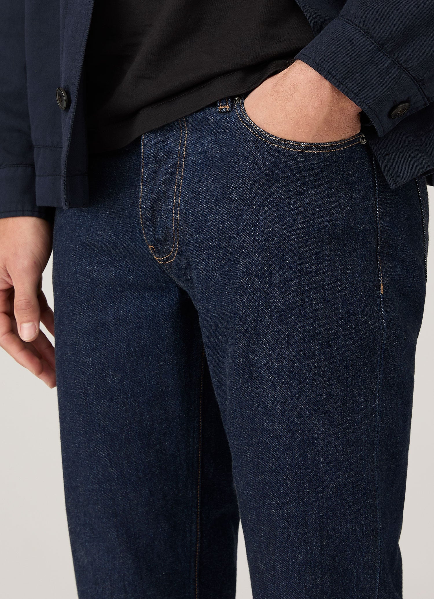 Men's Regular Fit Jeans in Rinse Wash Denim - Image 6