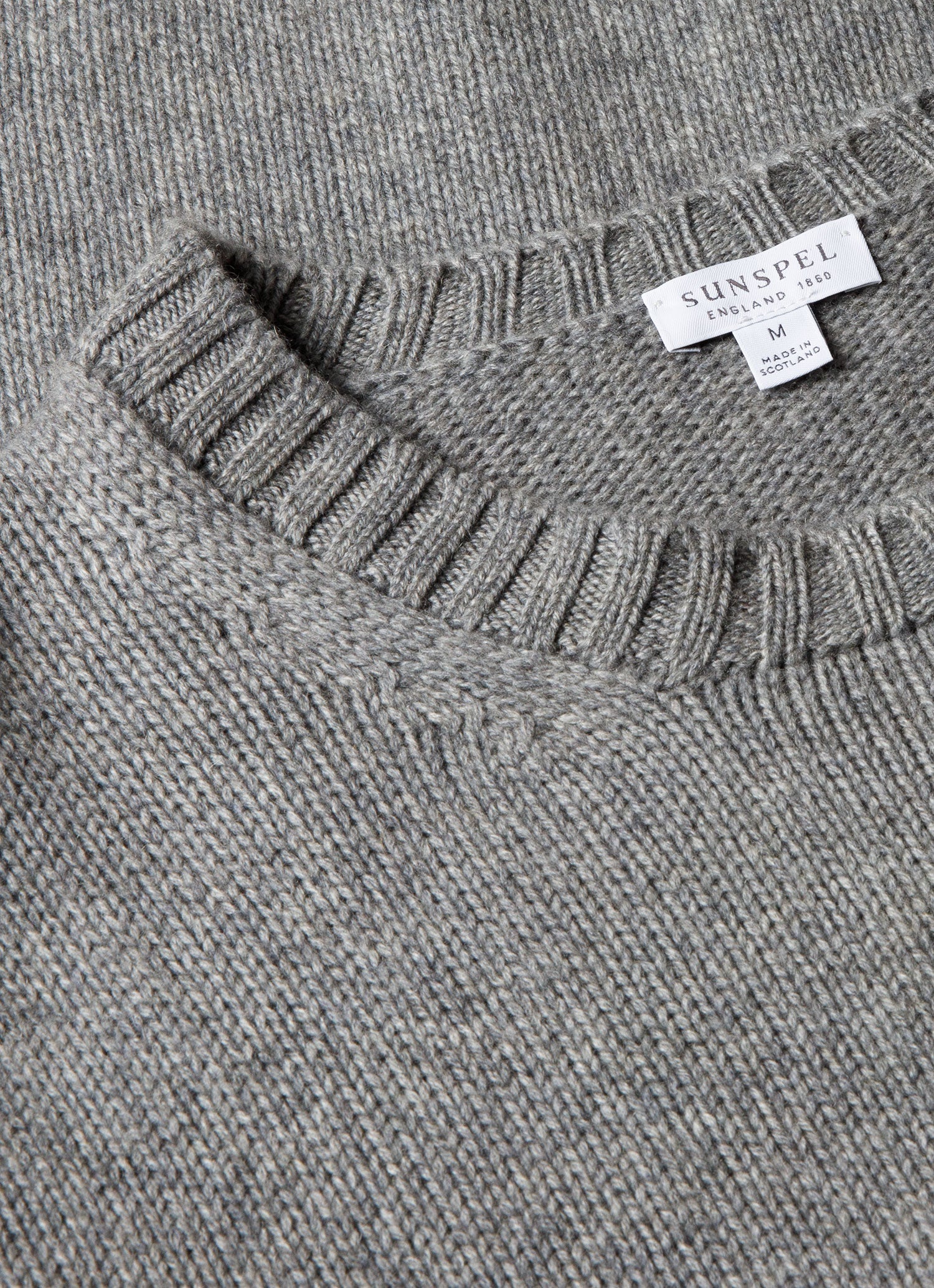 Men's Roxburgh Cashmere Jumper in Mid Grey Melange - Image 4