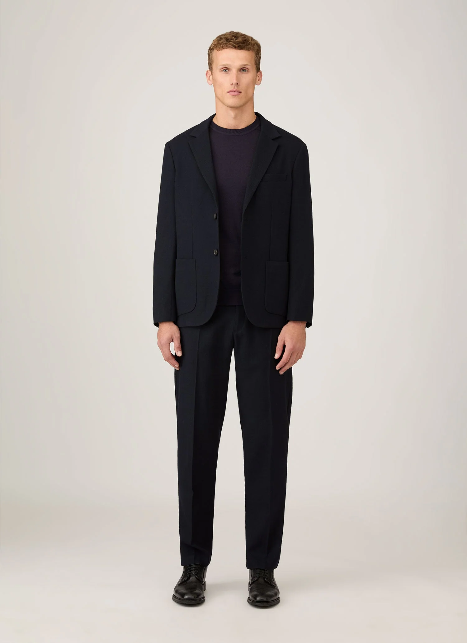 Men's Sea Island Cashmere Crew Neck Jumper in Midnight Navy - Image 3