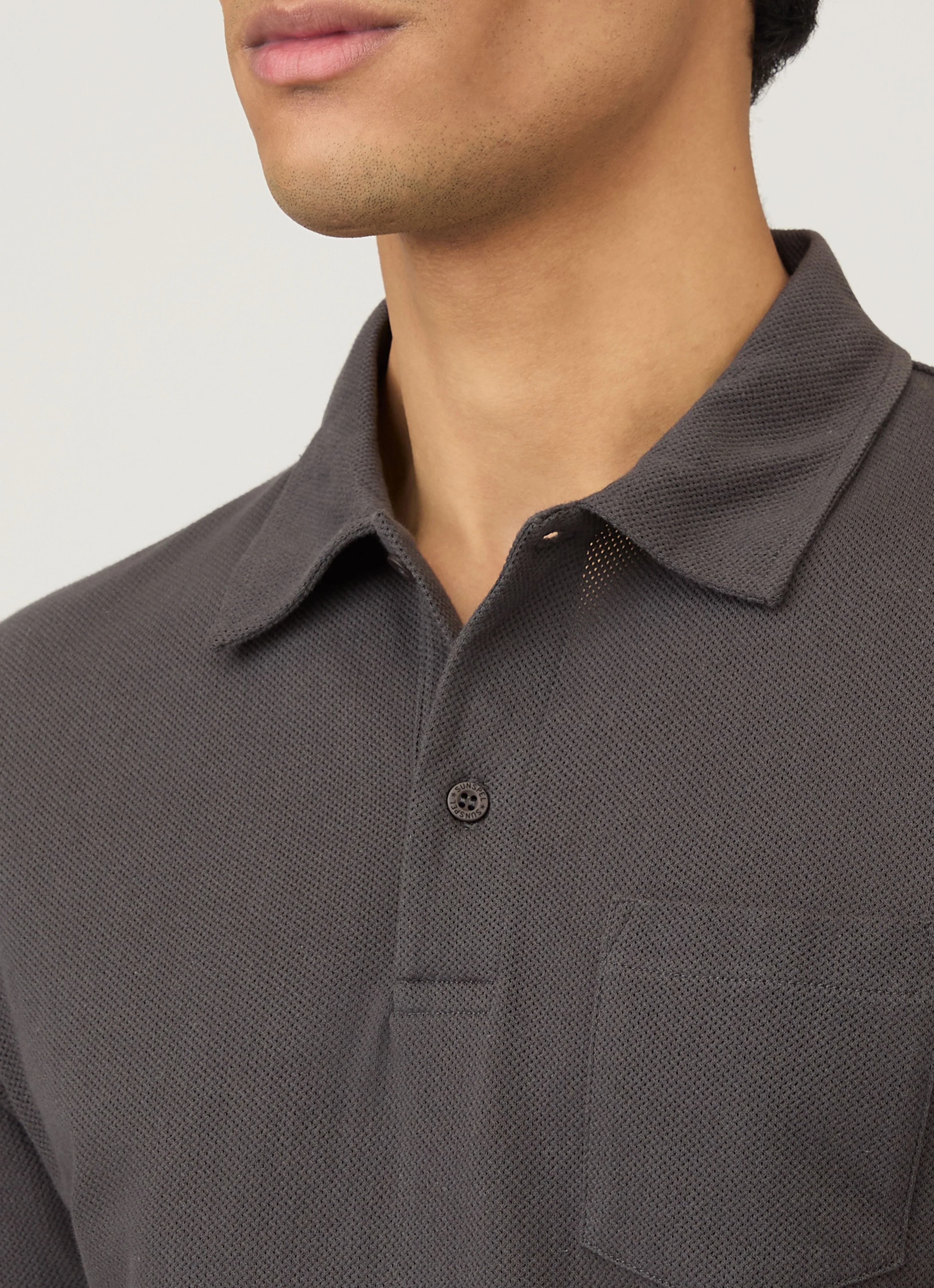 Men's Riviera Polo Shirt in Charcoal - Image 6