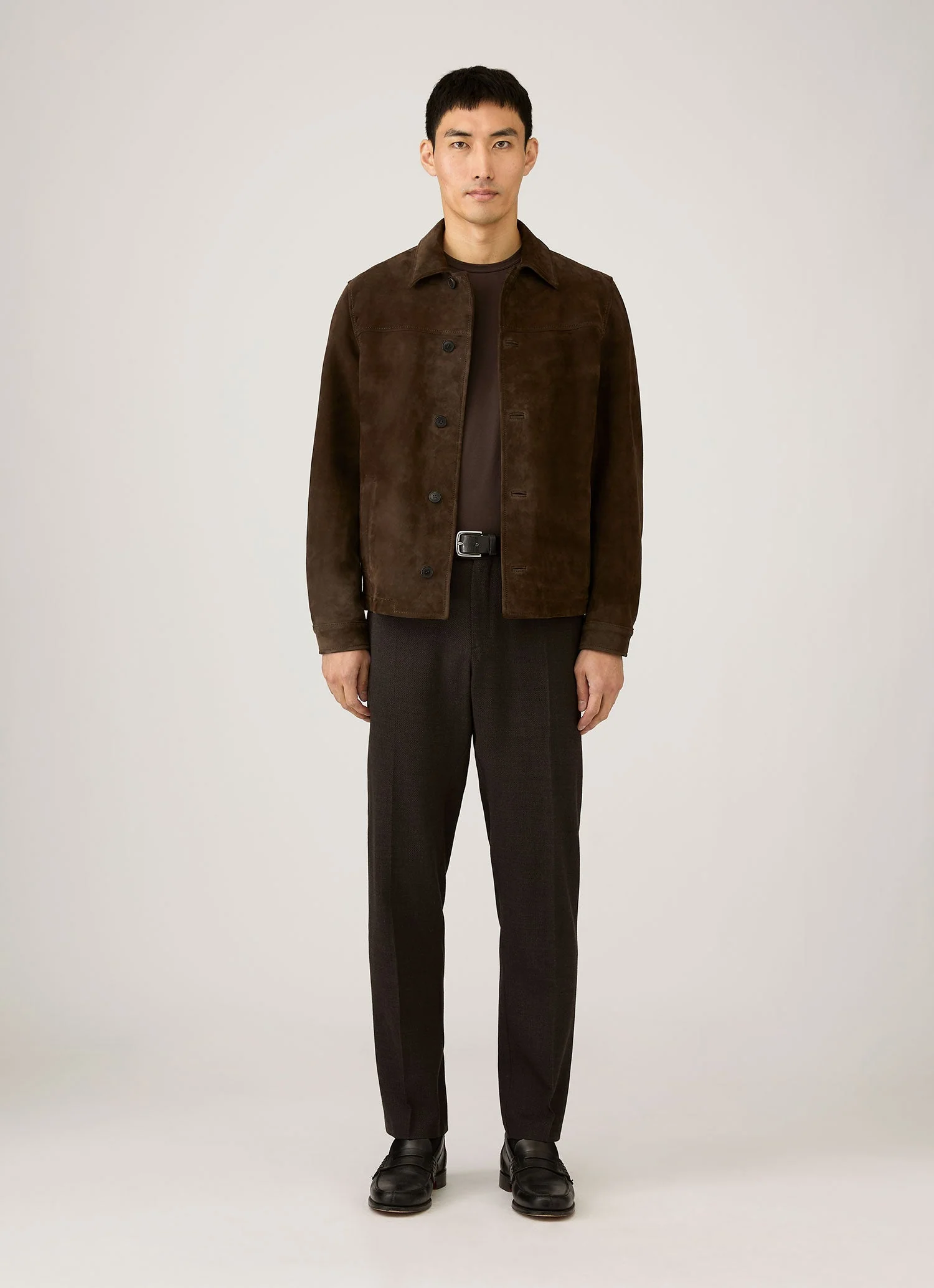 Men's Suede Jacket in Dark Brown - Image 3