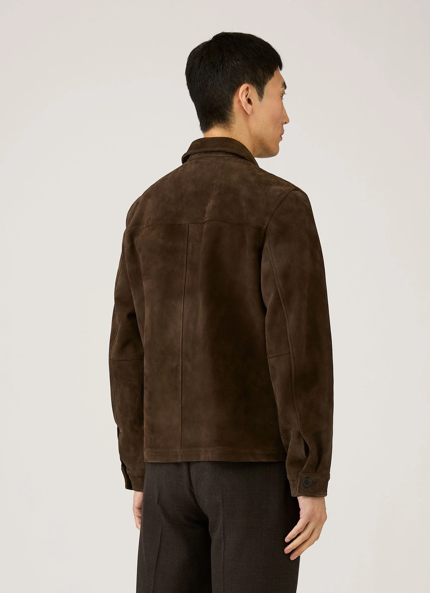 Men's Suede Jacket in Dark Brown - Image 5