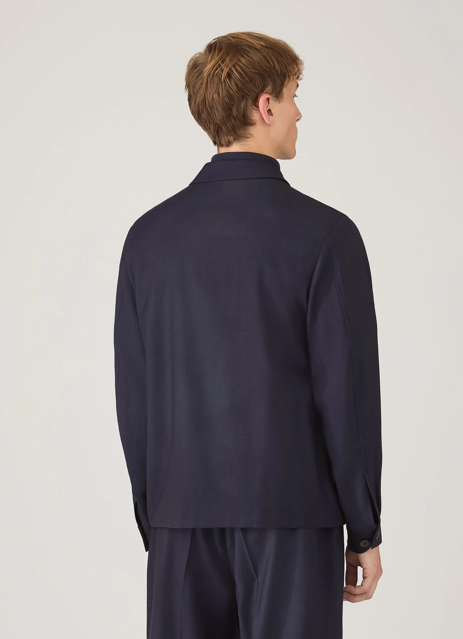 Men's Wool Twill Jacket in Navy - Image 5
