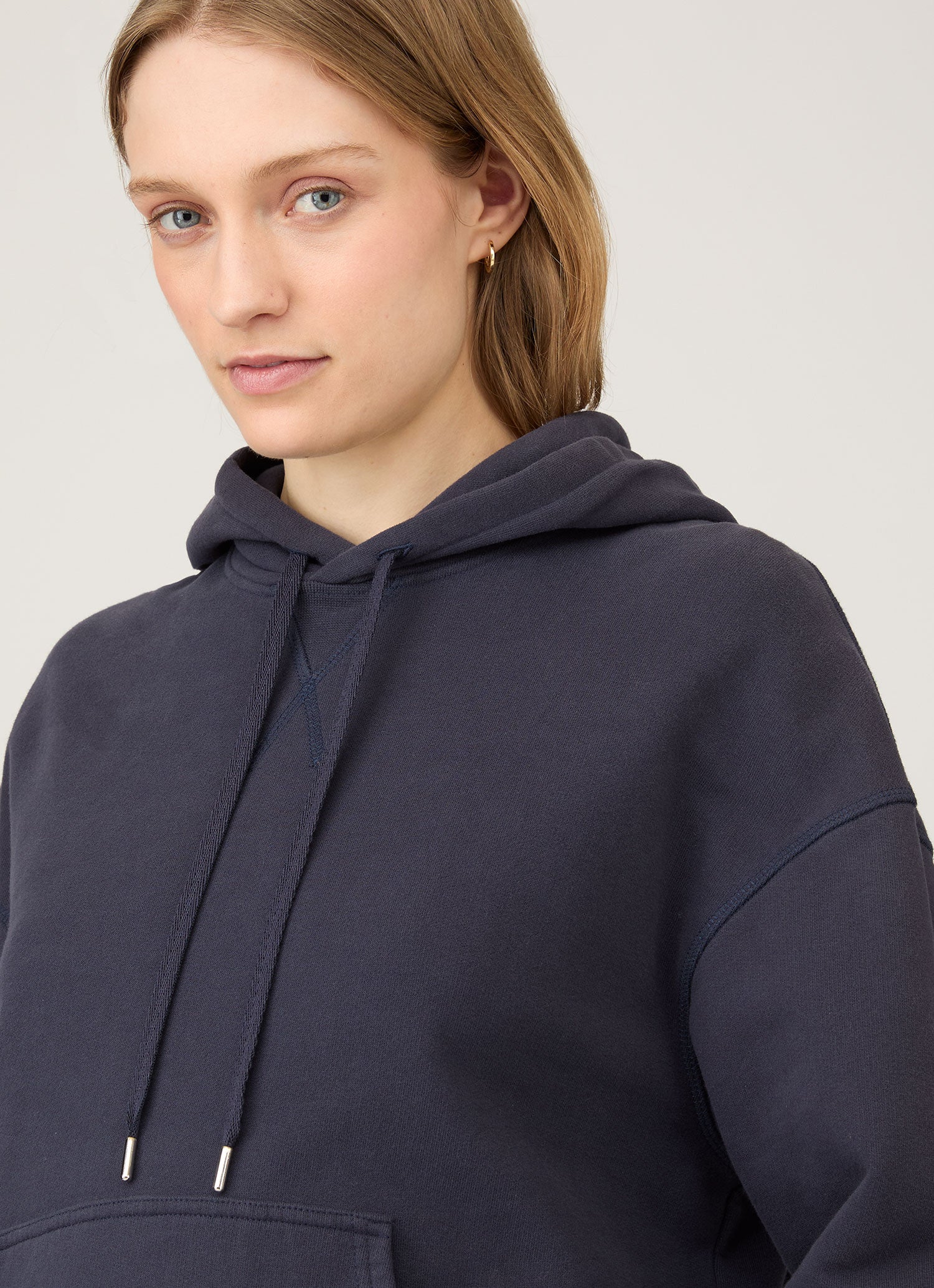 Women's Loopback Hoodie in Navy - Image 4
