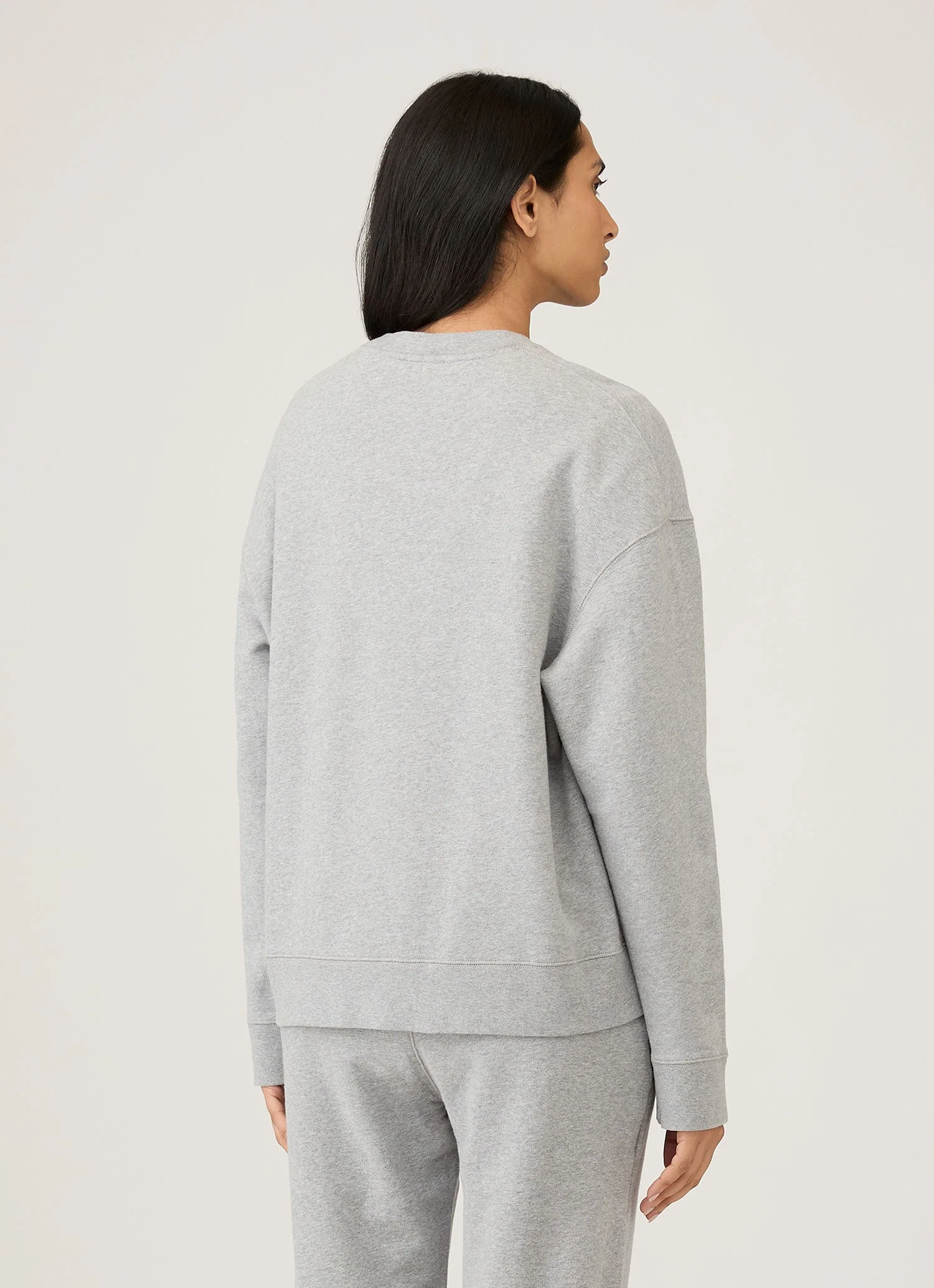 Women's Relaxed Loopback Sweatshirt in Grey Melange - Image 3