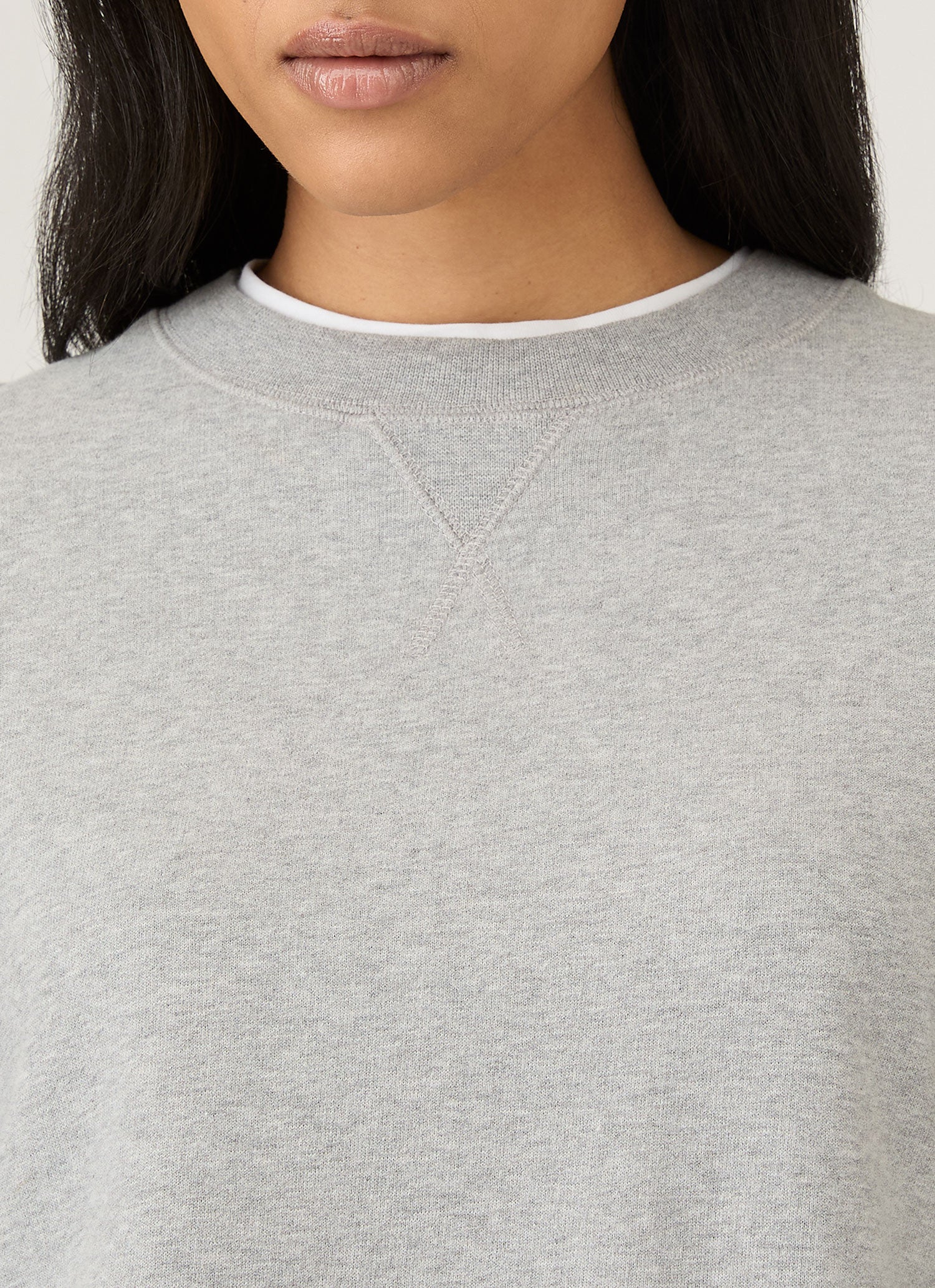 Women's Relaxed Loopback Sweatshirt in Grey Melange - Image 4